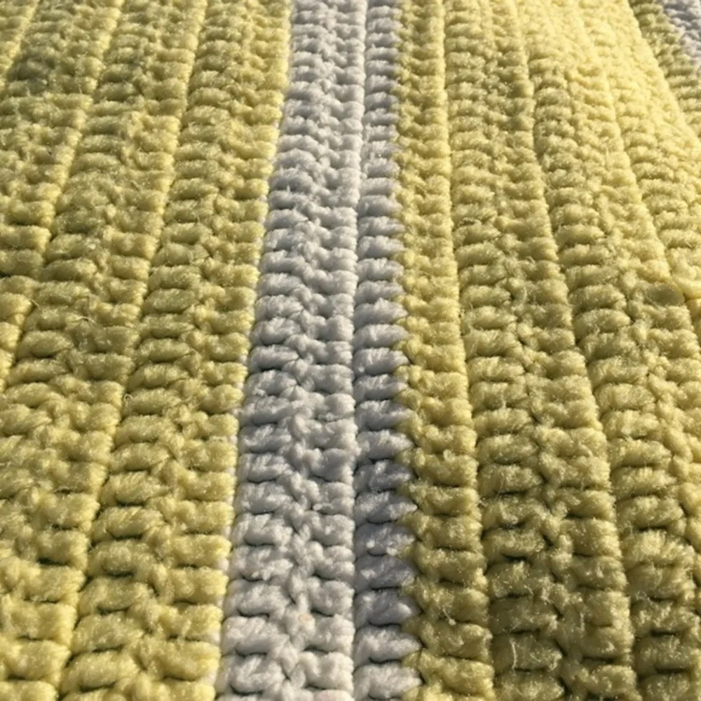Handmade Crochet Yellow & White Stripe BabyBlanket